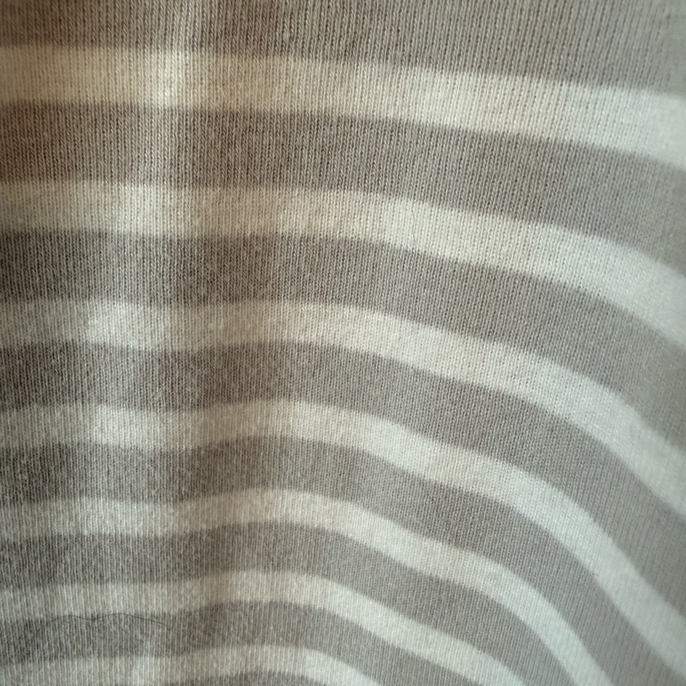 Croft & Barrow Gray White Striped Boat Neck Top Cotton Coastal Casual Large - Picture 7 of 7